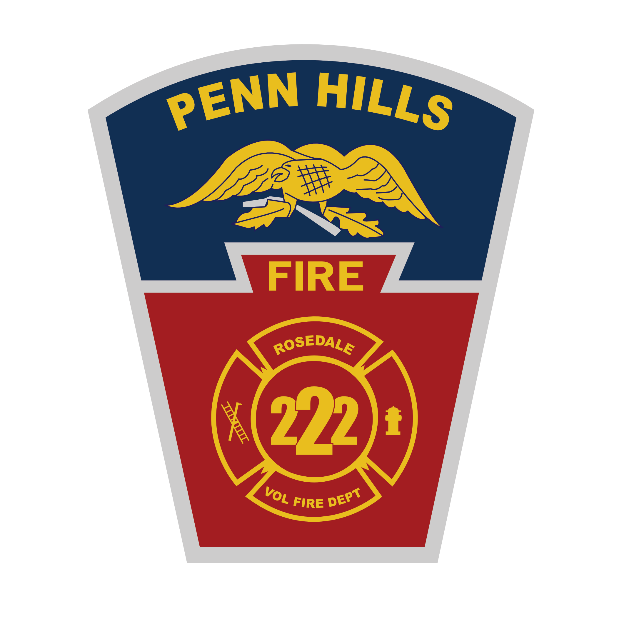 penn hills 222 logo with eagle blue and red color