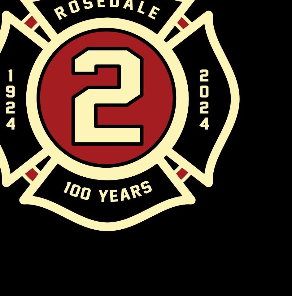 Rosedale Volunteer Fire Department 222 logo celebrating 100 years