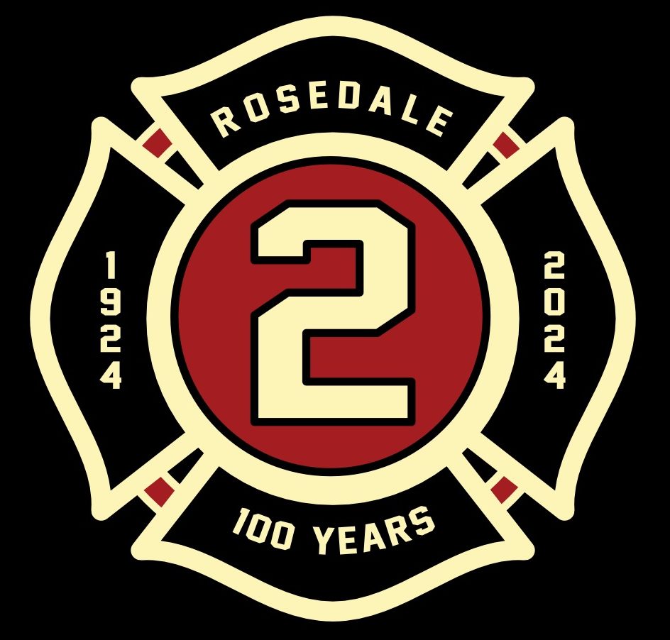 Rosedale Volunteer Fire Department 222 logo celebrating 100 years